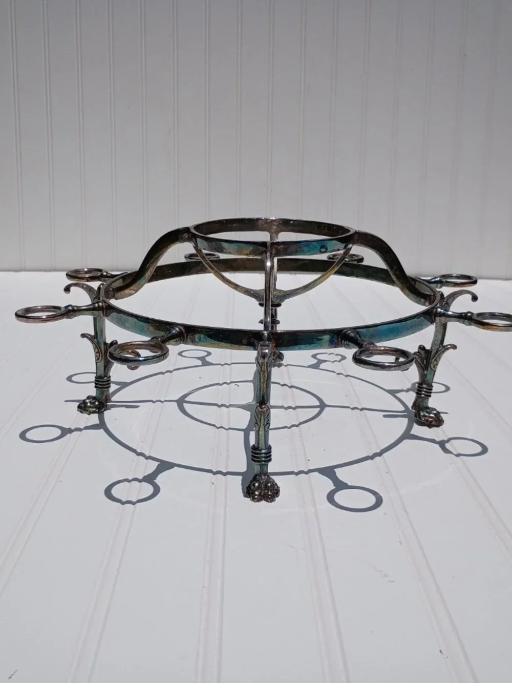 Vintage Silverplate Epergne Frame Centerpiece Stand Cordial Liquor Holder Taiwan